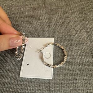 NTW Sterling Silver 925 Post hoop round earrings